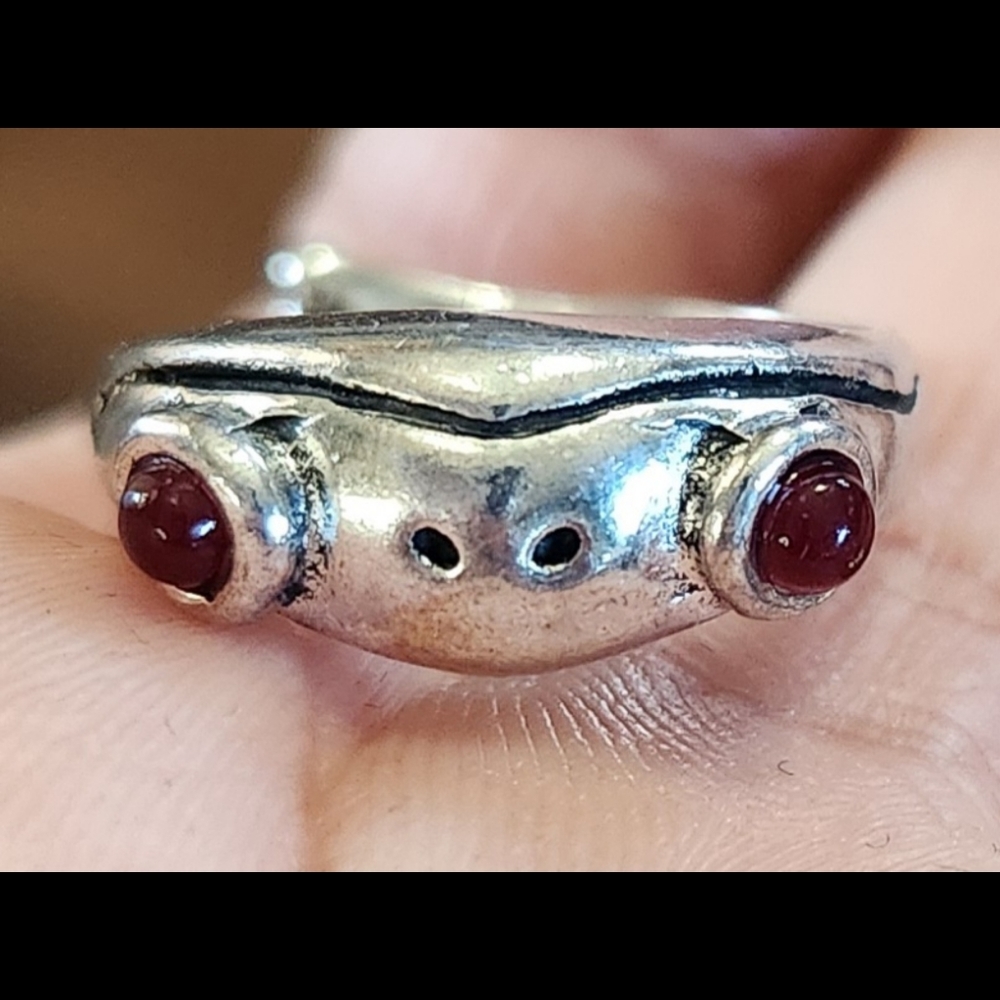 Sterling Silver Frog Ring - image 3